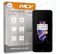 REY Protector de Pantalla para ONEPLUS 5 - One Plus 5, Cristal con Doble Protección UV, Vidrio Templado Premium 9H+