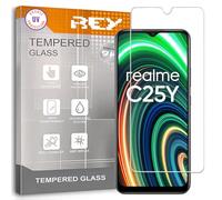 REY Protector de Pantalla para REALME C25Y - C21Y - OPPO A16 - A16s - A54s, Cristal con Doble Protección UV, Vidrio Templado Premium 9H+