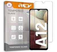 REY Protector de Pantalla para Samsung Galaxy A12 - Galaxy M12, Cristal con Doble Protección UV, Vidrio Templado Premium 9H+