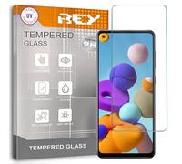 REY Protector de Pantalla para Samsung Galaxy A21S - Galaxy A21, Cristal con Doble Protección UV, Vidrio Templado Premium 9H+