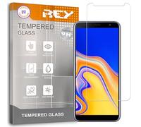 REY Protector de Pantalla para Samsung Galaxy J4 Plus 2018 - J6 Plus 2018 - J4 Core, Cristal con Doble Protección UV, Vidrio Templado Premium 9H+