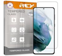 REY Protector de Pantalla para Samsung Galaxy S21+ 5G - Galaxy S24 FE, Cristal con Doble Protección UV, Vidrio Templado Premium 9H+
