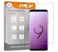 REY Protector de Pantalla para Samsung Galaxy S9 Plus - S9+, Cristal con Doble Protección UV, Vidrio Templado Premium 9H+
