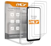REY Protector de Pantalla y Funda para TCL 10L, Cristal Vidrio Templado y Silicona TPU de Alta Resistencia