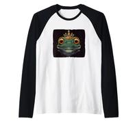 Rey rana con corona para un toque humorístico en Kingdom Camiseta Manga Raglan