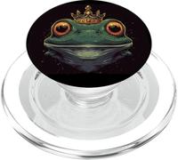 Rey rana con corona para un toque humorístico en Kingdom PopSockets PopGrip para MagSafe