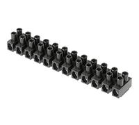 REY Regleta Empalmes de 12 Secciones para Cables hasta 10mm, Conexión Eléctrica hasta 57A. Color Negra