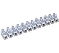 REY Regleta Empalmes de 12 Secciones para Cables hasta 25mm, Conexión Eléctrica hasta 101A. Color Blanca