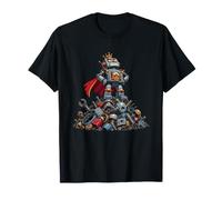 Rey Robot Coronado en la Pila de chatarra Camiseta