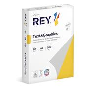Rey Text & Graphics, papel reprográfico, blanco elevado, 80 g, A4, FSC, paquete de 500 hojas