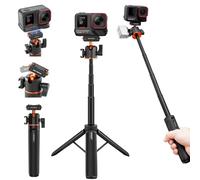 REYGEAK 55cm Trípode Extensible Selfie Stick para Insta360 X5/X4 Air/Ace Pro 2, con Zapata Fría y Adaptador de Montaje de Liberación Rápida para Montura Insta360