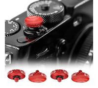 REYGEAK Disparador de aleación de Aluminio para Disparador cóncavo, 4 Unidades, para Leica Fujifilm X100VI X-T30 X-T20 X-T10 X-T5 X-T4 X-T3 X-Pro (4 Rojos)