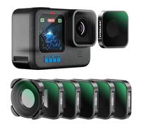 REYGEAK Juego de Filtros CPL ND Compatible con GoPro Hero 12 11 10 9 Negro, 6 Pack (CPL/ND8/ND16/ND32/ND64/ND1000) Hero 9 Hero 10 Hero 11 Accesorio de Cámara de Acción Kit de Filtro Polarizador