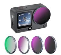 REYGEAK Juego de filtros para dji Osmo Action 6, 4 Piezas CPL ND8 ND16 ND32, Vidrio Óptico HD Multi-Recubierto, Filtros de Lente Polarizante de Densidad Neutra, Marco de Aluminio