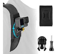 REYGEAK Soporte de correa de hombro para mochila con almohadilla de hombro ajustable y soporte de base giratoria de 360° compatible con GoPro Hero 11/10/9,Osmo Action y la mayoría de cámaras de acción