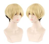 REYHS Anime Wig Chifuyu Matsuno Cosplay Wig for Tokio Revengers, peluca amarilla corta, disfraz de Halloween, para Halloween, fiesta de disfraces, espectáculo de anime, evento de cosplay, conciertos