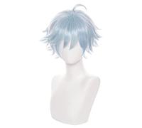 REYHS Anime Wig Chongyun Cosplay Wig for Genshin Impact,Short Blue Wig,Costume Halloween Wig,For Halloween,Costume Party Anime Show, Cosplay Event, Conciertos, Daily Wig
