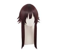 REYHS Megumin - Peluca de cosplay de anime God's Blessing on this Wonderful World, pelo sintético rojo oscuro