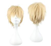 REYHS Noiz - Peluca de anime para cosplay de asesinato dramático, peluca amarilla corta, peluca de disfraz de Halloween, para fiesta de disfraces, espectáculos de anime, eventos de cosplay, conciertos