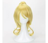 REYHS - Peluca de anime Eli Ayase para cosplay Lovelive, peluca rubia, peluca de disfraz de Halloween, para Halloween, fiesta de disfraces, espectáculo de anime, evento de cosplay, conciertos, peluca