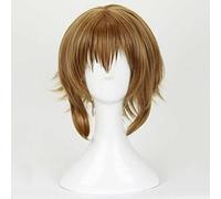 REYHS - Peluca de anime Fueguchi Hinami para cosplay de Tokyo Ghoul, peluca corta de color marrón Bob, peluca de disfraz de Halloween, para Halloween, fiesta de disfraces, espectáculos de anime