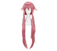 REYHS - Peluca de anime Gasai Yuno para el futuro diario, peluca larga rosa, peluca de disfraz de Halloween, fiesta de disfraces, espectáculo de anime, evento de cosplay, conciertos, peluca diaria