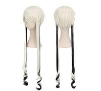 REYHS Peluca de anime Ghost Quarz Cosplay peluca para Houseki no Kuni, peluca larga mezclada, peluca de disfraz de Halloween, para fiesta de disfraces, espectáculo de anime, evento de cosplay