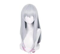 REYHS - Peluca de anime Izumi Sagiri para cosplay de Eromanga Sensei, peluca gris degradado rosa, peluca de disfraz de Halloween, para fiesta de disfraces, espectáculos de anime, eventos de cosplay