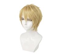 REYHS - Peluca de anime Loid Forger para familia espía, peluca corta amarilla, peluca de disfraz de Halloween, para Halloween, fiesta de disfraces, espectáculo de anime, evento de cosplay, conciertos