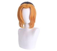 REYHS - Peluca de anime Makio para cosplay de Demon Slayer Kimetsu no Yaiba, Schwarz mit Yellow Wig, peluca de disfraz de Halloween, fiesta de disfraces, espectáculos de anime, eventos de cosplay