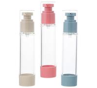 REYIN-CHHN 3 botellas de artículos de tocador de tamaño de viaje, recipientes de cosméticos al vacío, botellas de líquido recargables para champú, loción, gel de ducha, acondicionador, multicolor