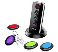 Reyke Buscador de Llaves, localizador inalámbrico de artículos de 80 dB RF con Rango de Trabajo de 100 pies, buscador Remoto con Linterna LED, Soporte Base para Llaves, Cartera, teléfono y Mascotas