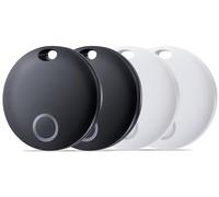 Reyke Smart Tag, rastreador de Equipaje Bluetooth. Funciona con Apple Find My (Solo iOS), localizador de artículos para Llaves, Equipaje, Mochila, Cartera, IP67 Impermeable, Paquete de 4, Negro y