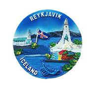 Reykjavik Islandia 3D redondo imán de nevera regalo de recuerdo, hecho a mano decoración del hogar y la cocina Reykjavik colección de imanes de nevera