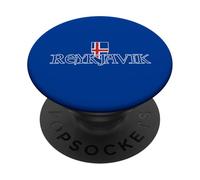 Reykjavik Islandia Souvenir Medieval Typography Islandia Bandera PopSockets PopGrip Adhesivo