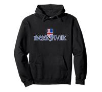 Reykjavik Islandia Souvenir Medieval Typography Islandia Bandera Sudadera con Capucha