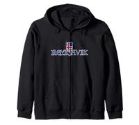Reykjavik Islandia Souvenir Medieval Typography Islandia Bandera Sudadera con Capucha