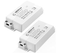 REYLAX Transformador 220V a 12V, Fuente de Alimentación LED 30W 2.5A, Transformador de CA a CC, Driver LED de Baja Tensión, Controlador de Voltaje Constante, Pack de 2