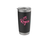 Reyna la Reina/Corona rosa y nombre para mujer llamada Reyna Vaso térmico de acero inoxidable de doble pared