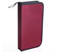 Reyox Estuche para CD, Portafolios de Nailon para Guardar CD, Organizador de Almacenamiento para CD DVD para Viajes en Automóvil Rojo 80 Capacidad