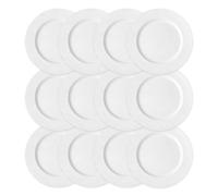 Reyox Platos de carga redondos, cargadores de plástico para platos de cena, cargadores de mesa para bodas, fiestas, decoración de eventos, color blanco, 13 pulgadas