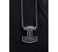 REYTEL Colgante 'THOR'S HAMMER with TREE OF LIFE' plata One Size EUR