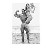 REYTOL Arnold Schwarzenegger Culturismo motivación póster Gimnasio Negro y Blanco Pared Arte Decoracion Arnold Schwarzenegger y Mujer Gimnasio Pared Pintura（no Marco）