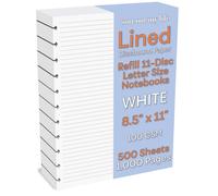 Rezaga de papel forrado de tamao de letra de disco de disco 8.5 en x 11 en 100 GSM 11 Notebotders de disco (500 hojas)