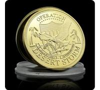REZAJDUIE Moneda Conmemorativa de la operación Tormenta del Desierto, Moneda chapada en Plata, Medalla de desafío Militar de EE. UU., Insignia de Guerra, Regalo Coleccionable