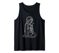 Rezando Nuestra Señora Line Art Camiseta sin Mangas