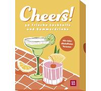 Rezeptkarten: Cheers!: 50 frische Cocktails und Sommerdrinks | Illustriertes Kartenset mit Cocktailrezepten in Geschenkbox | Alle Rezepte auch ohne Alkohol möglich