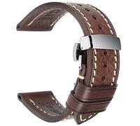 REZERO Correas de Reloj de Estilo Clásico, Pulseras de Cuero Curtido Vegetal, Correa de Repuesto para Hombre y Mujer 18/19/20/21/22/23/24/26mm