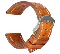 REZERO Correas de Reloj de Estilo Clásico, Pulseras de Cuero Curtido Vegetal, Correa de Repuesto para Hombre y Mujer 18/19/20/21/22/23/24/26mm