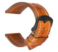 REZERO Correas de Reloj de Estilo Clásico, Pulseras de Cuero Curtido Vegetal, Correa de Repuesto para Hombre y Mujer 18/19/20/21/22/23/24/26mm